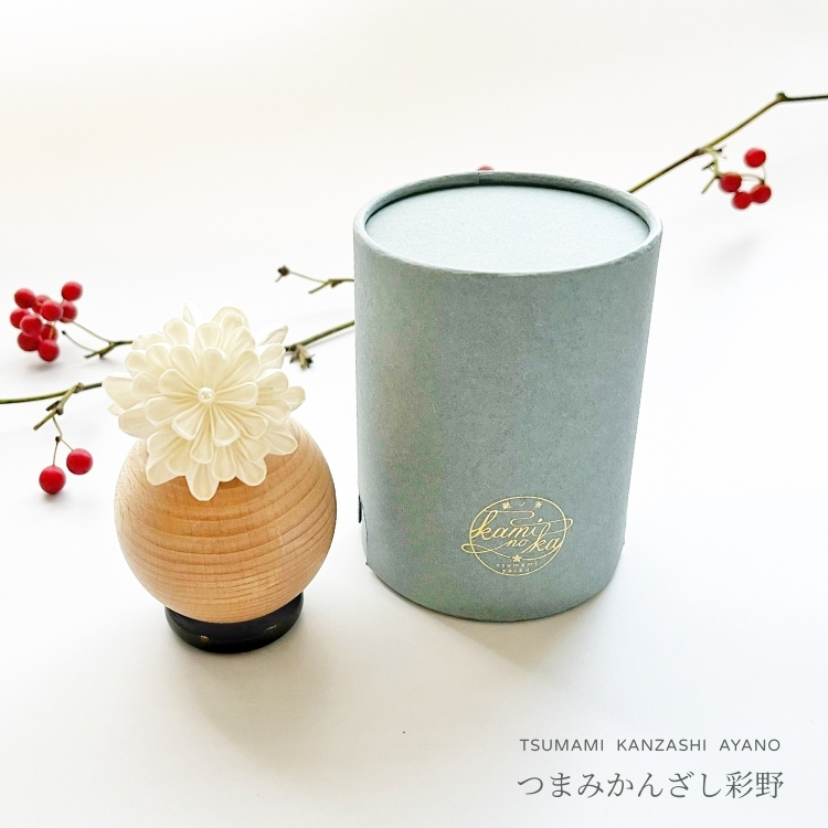 【日本 つまみかんざし彩野】 kaminoka 紙の香 - 日本和紙花朵＋原木花器擴香擺飾組