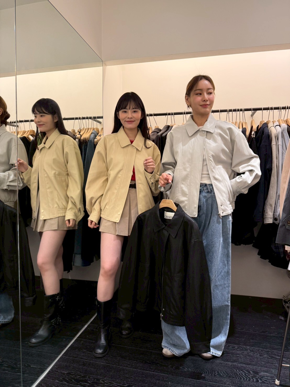 OB5524 仿皮反領外套 *特價* (優惠碼同充值購物金不適用)