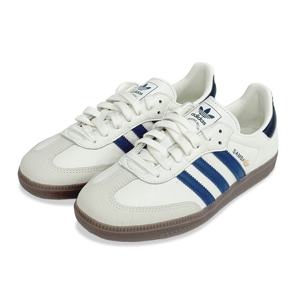 W Adidas Samba OG 米白藍 小金標 復古 德訓鞋 休閒鞋 運動鞋 女鞋 IH6627