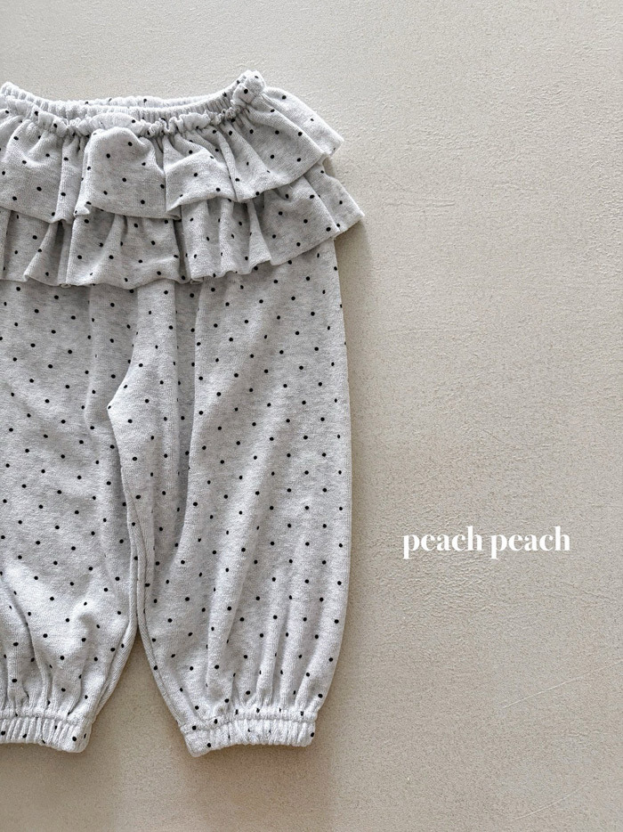 正韓春PEACHPEACH 三色清新點點荷葉褲