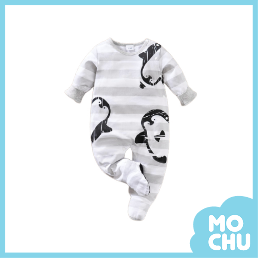 條紋企鵝包腳連身衣
