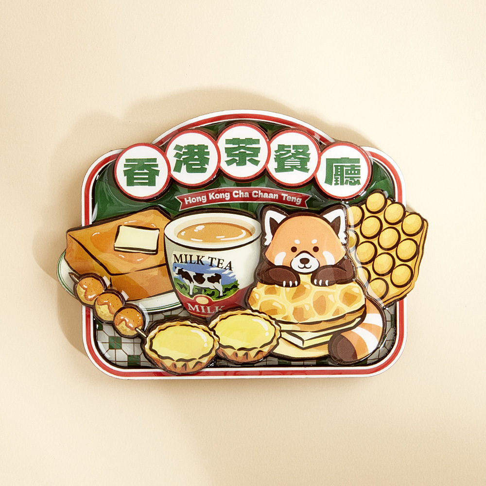 Hong Kong Cha Chaan Teng with Red Panda Magnet
