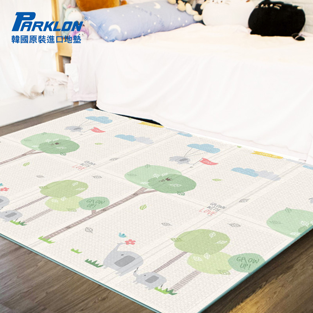 【PARKLON】韓國帕龍攜帶型摺疊地墊 / 野餐墊 - 大象新樂園 米色 (附提袋)