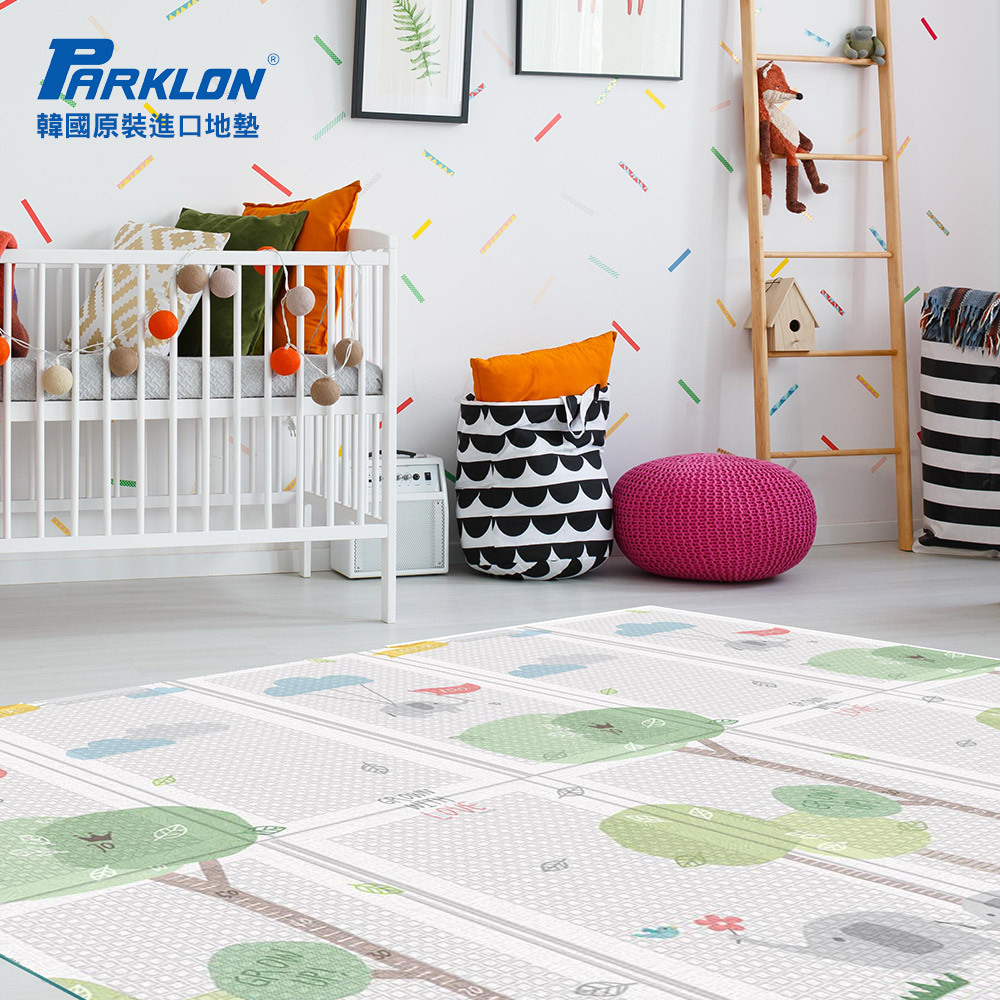 【PARKLON】韓國帕龍攜帶型摺疊地墊 / 野餐墊 - 大象新樂園 灰色 (附提袋)