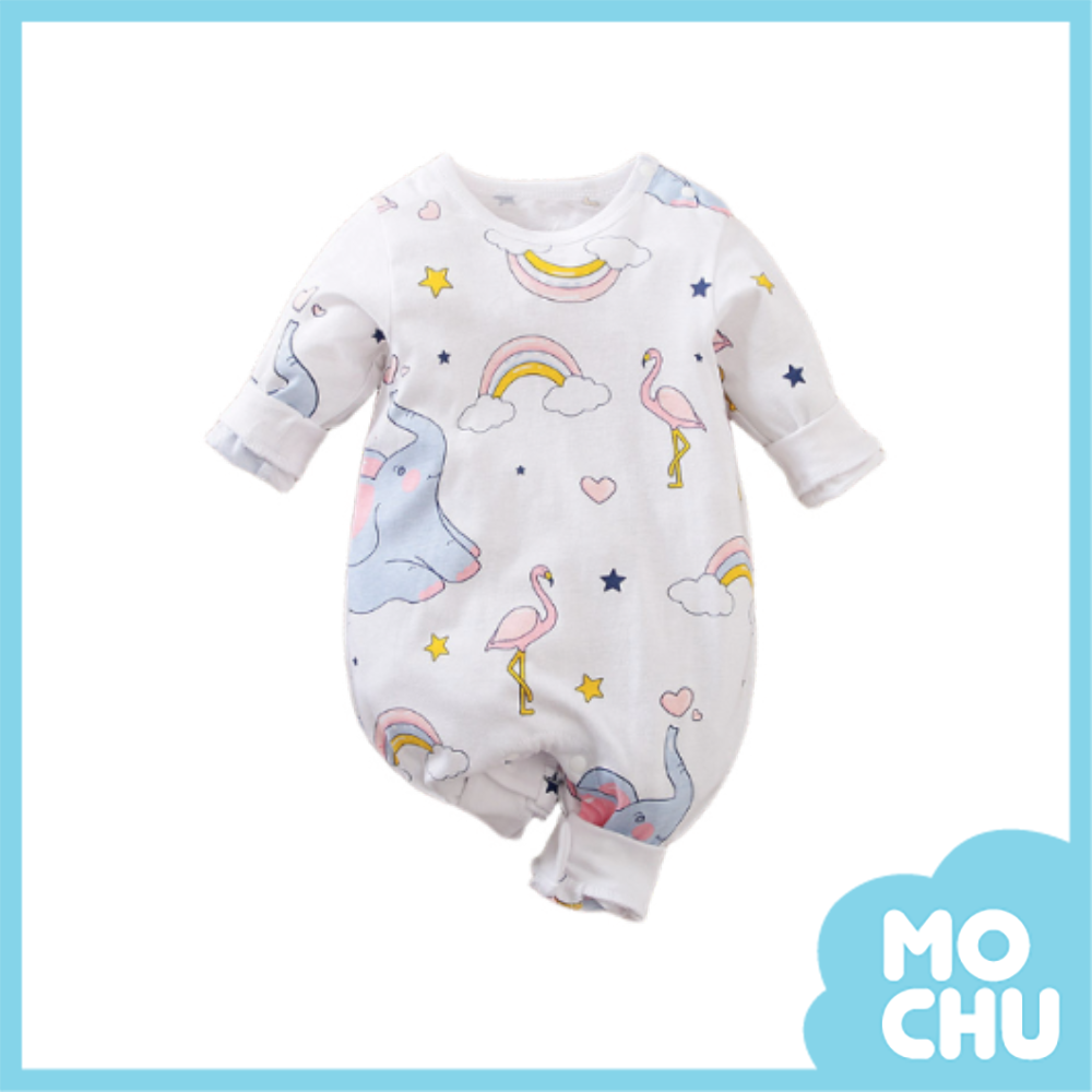 彩虹大象長袖連身衣