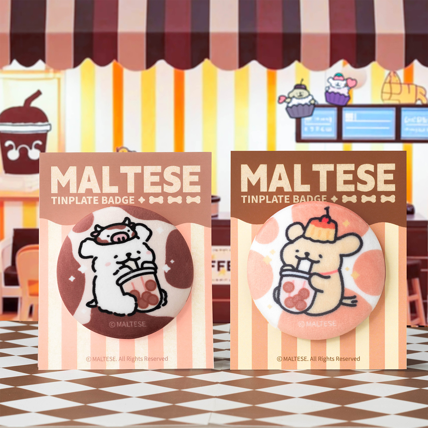 線條小狗絨毛徽章 [共2款可選擇]