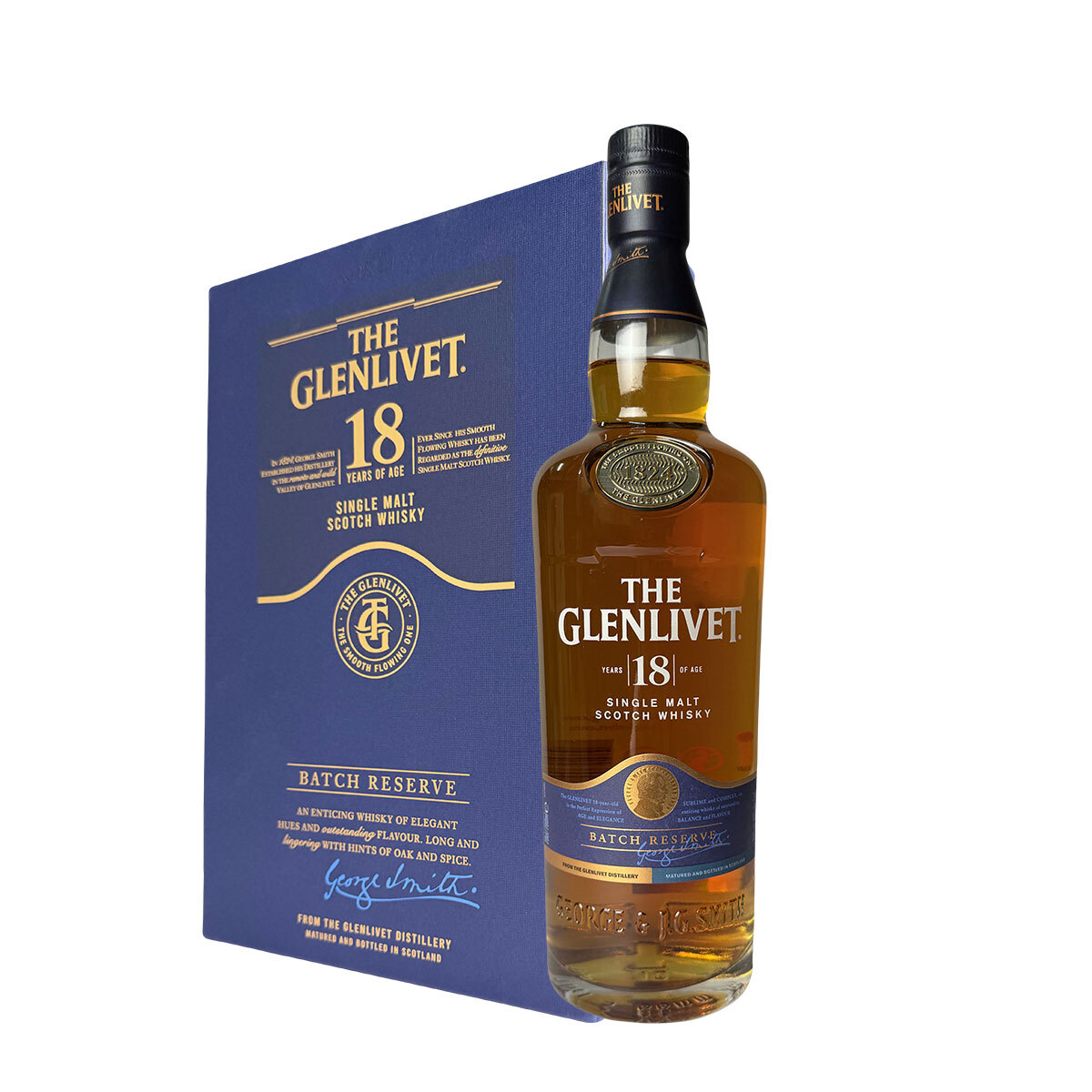 Glenlivet 18 Years Old Single Malt Scotch Whisky With Glass & Coaster Set 格蘭利威18年單一麥芽威士忌（附威士忌杯及杯墊）禮盒裝