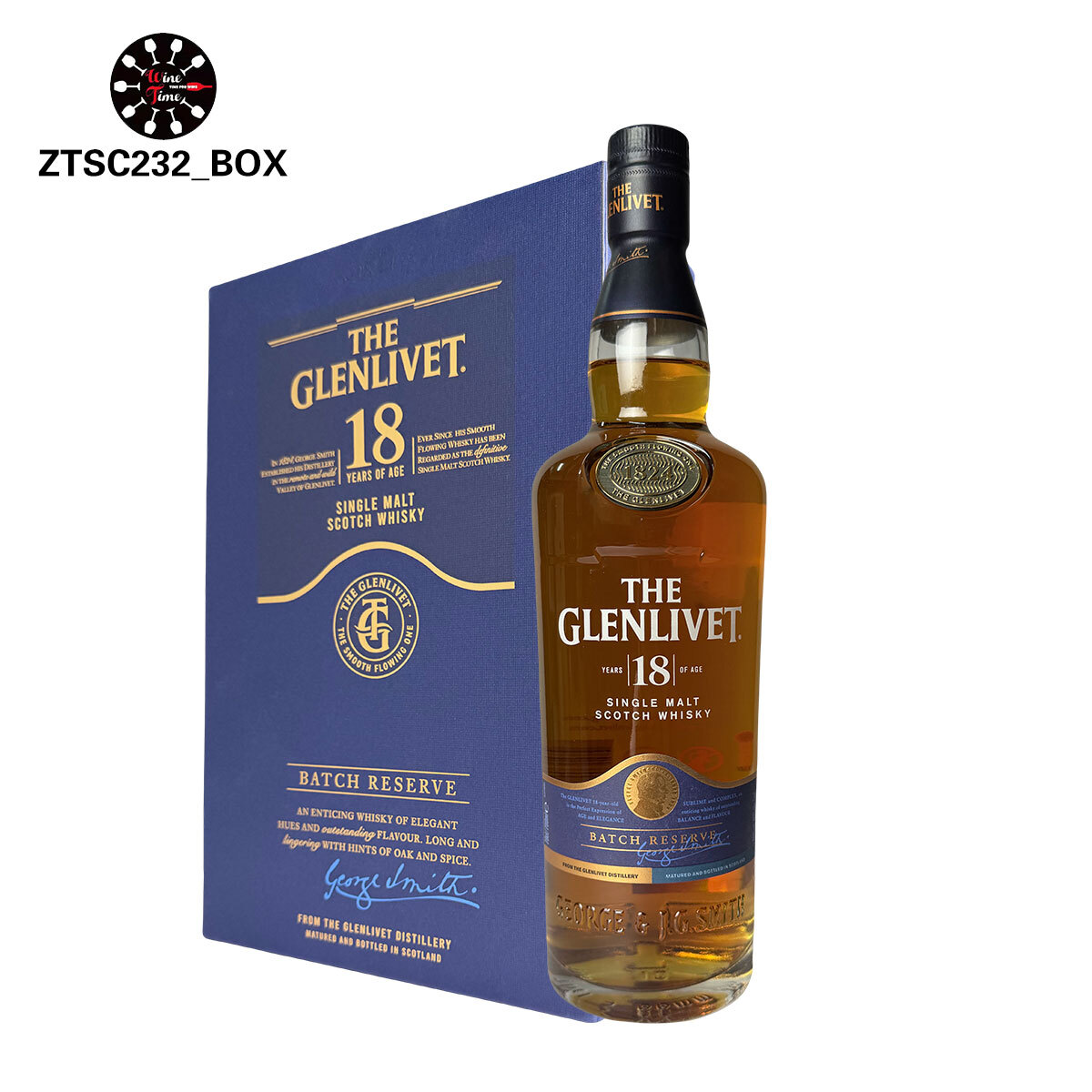 Glenlivet 18 Years Old Single Malt Scotch Whisky With Glass & Coaster Set 格蘭利威18年單一麥芽威士忌（附威士忌杯及杯墊）禮盒裝