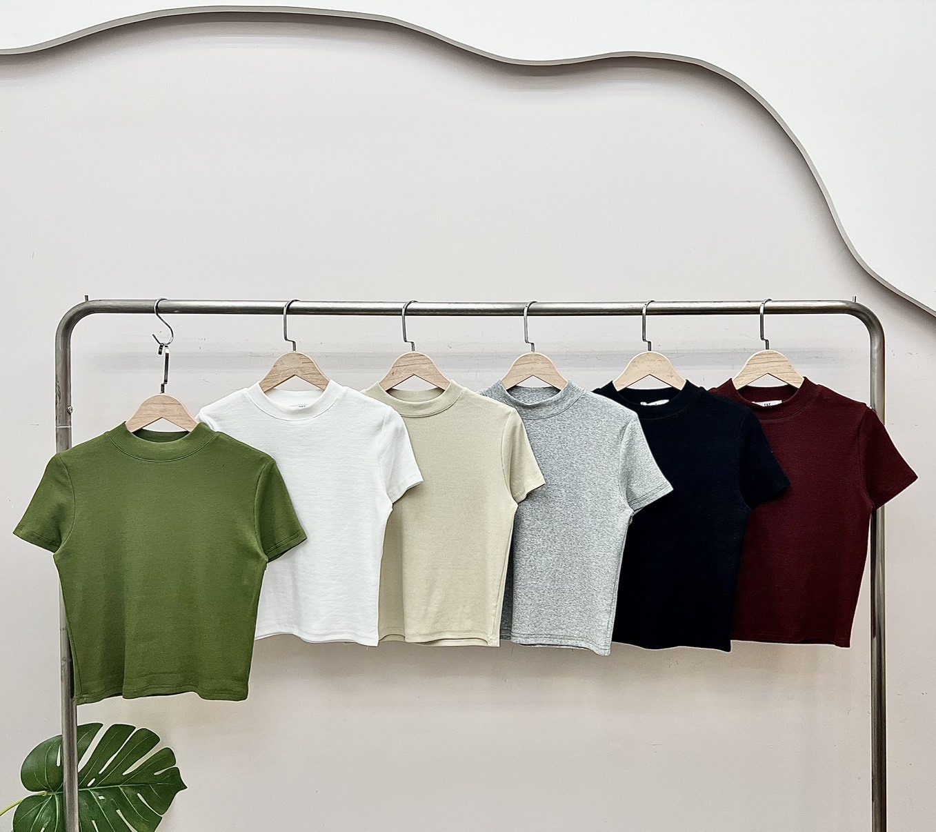 A3341-微立領短袖打底衣