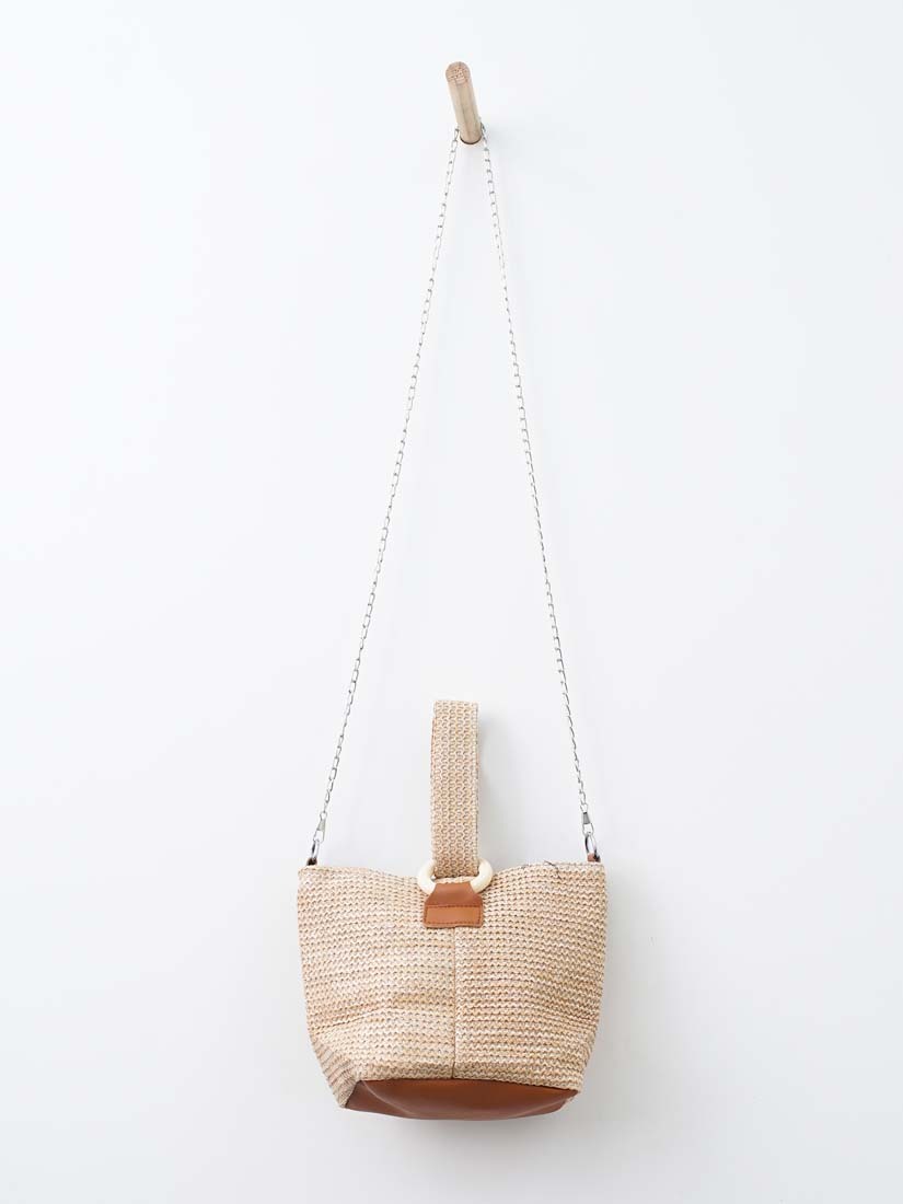 手提兩用迷你草編托特包(2色)