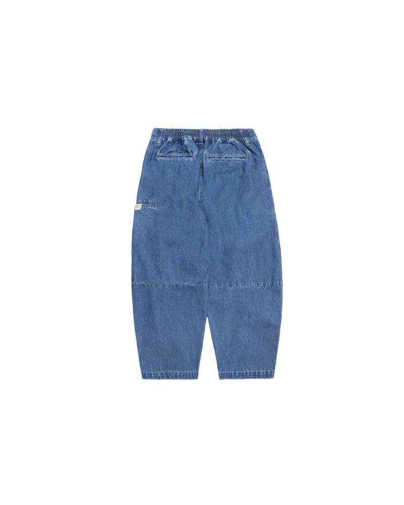 PERSEVERE BALLOON-FIT TAPERED PANTS - WASHED BLUE