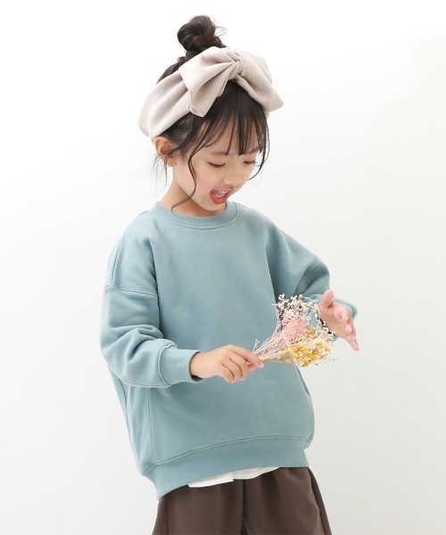 [現貨]折扣 devirock 童裝 素色寬鬆版大學T 藍色140cm