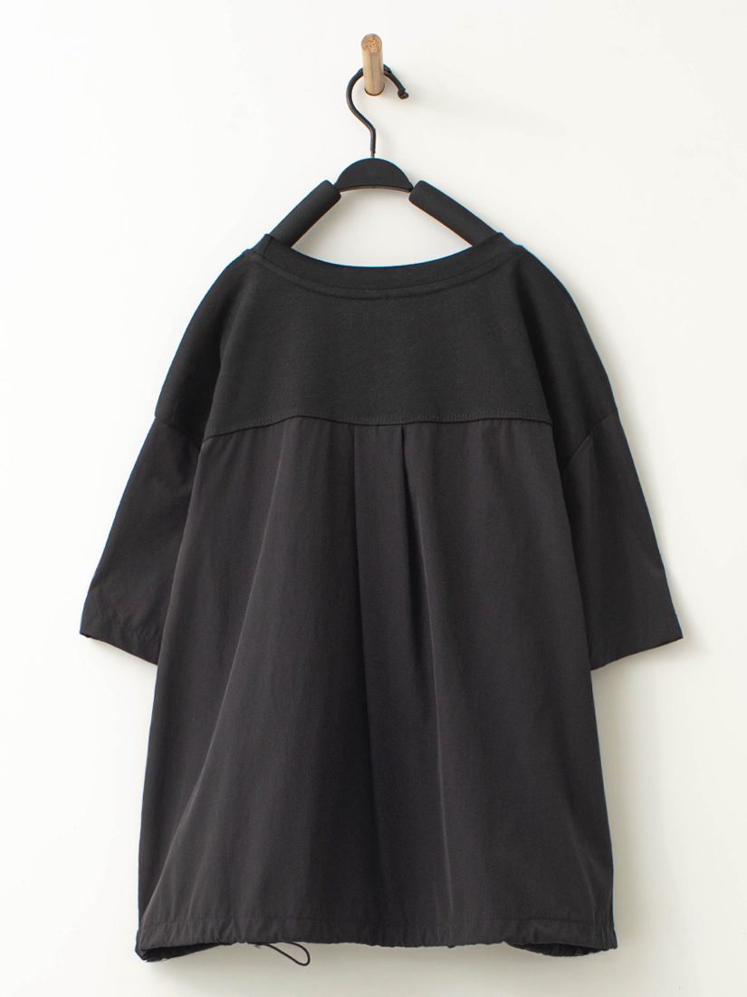 蕾絲縫珠口袋下擺抽繩上衣