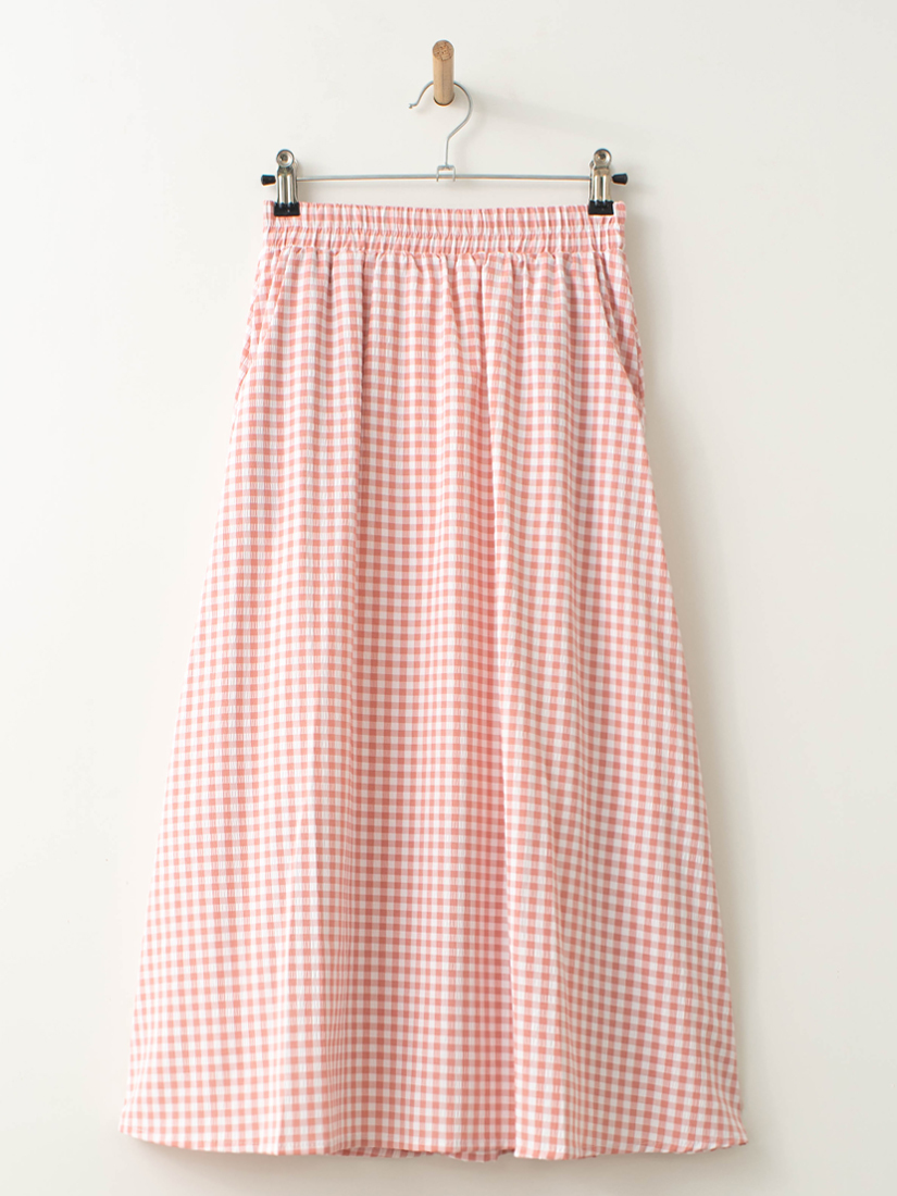 經典復古格紋斜口袋A字裙