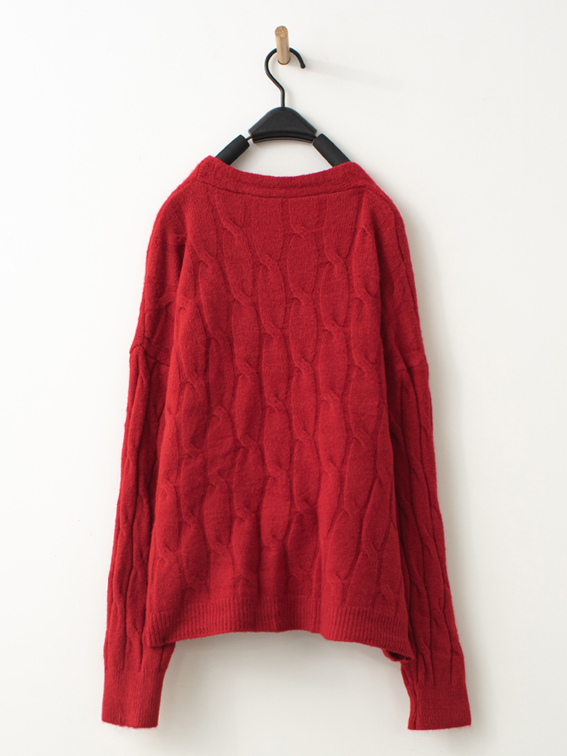 麻花編織開襟外套