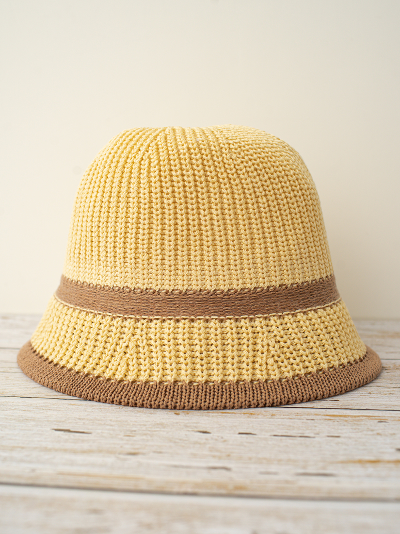 夏日自然雙色編織帽