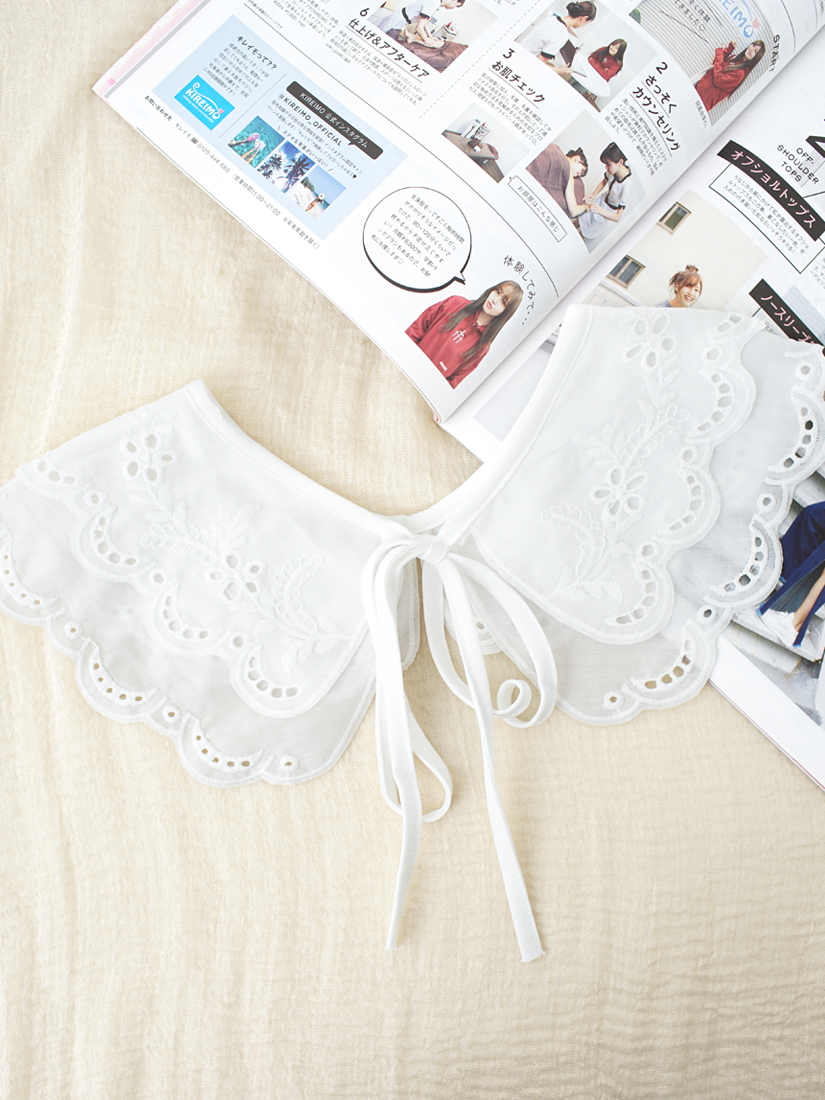 雙層棉繡花蕾絲領片