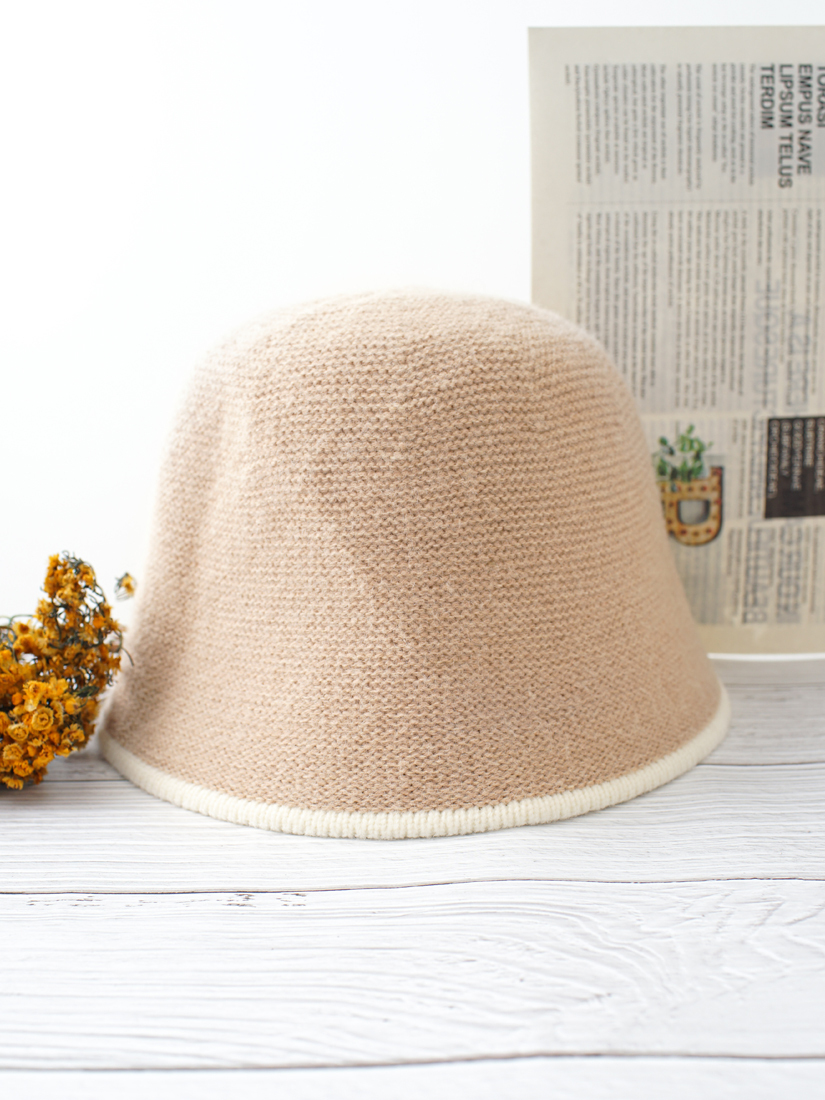 優雅滾邊針織毛帽(4色)