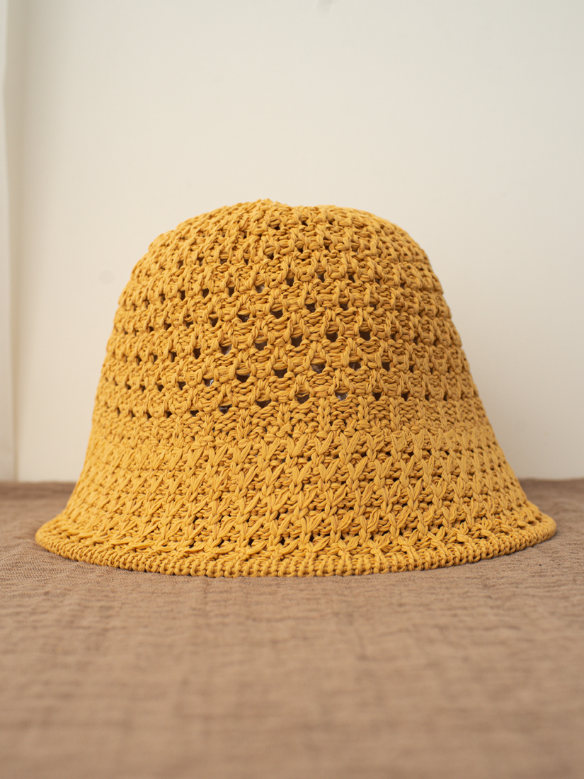 夏日簍空編織漁夫帽