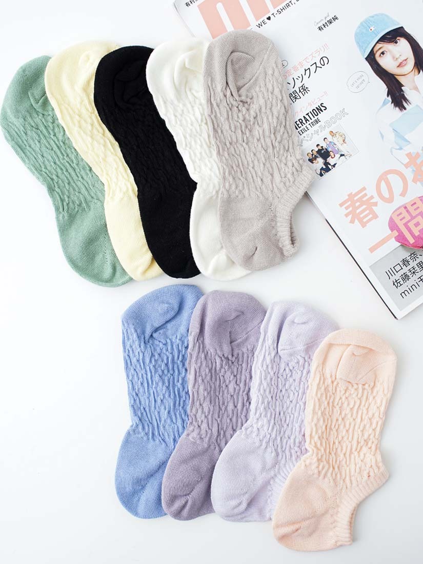 泡泡棉彩虹船型短襪(9色)