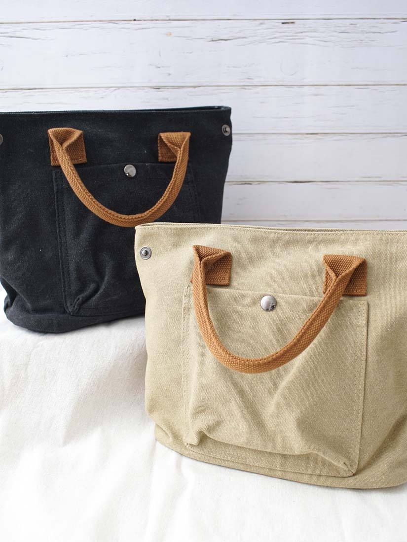 日系復古厚帆布水餃包(4色)