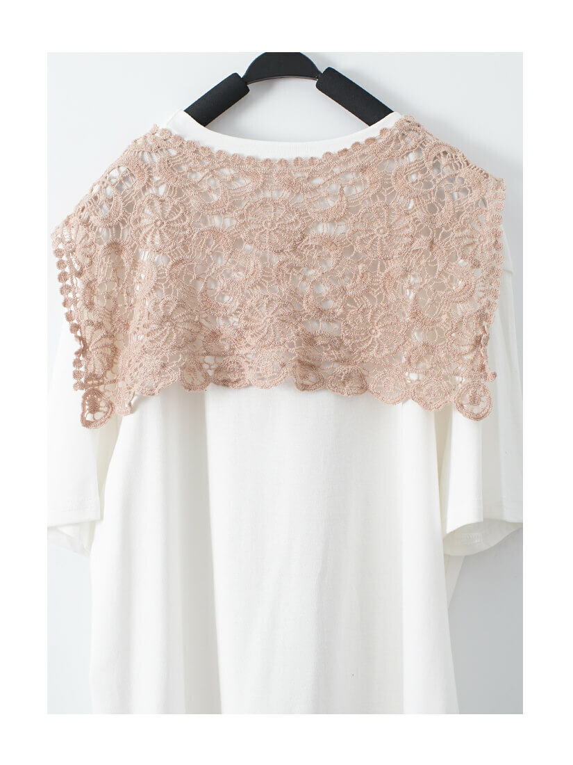 氣質勾花蕾絲領片(4色)