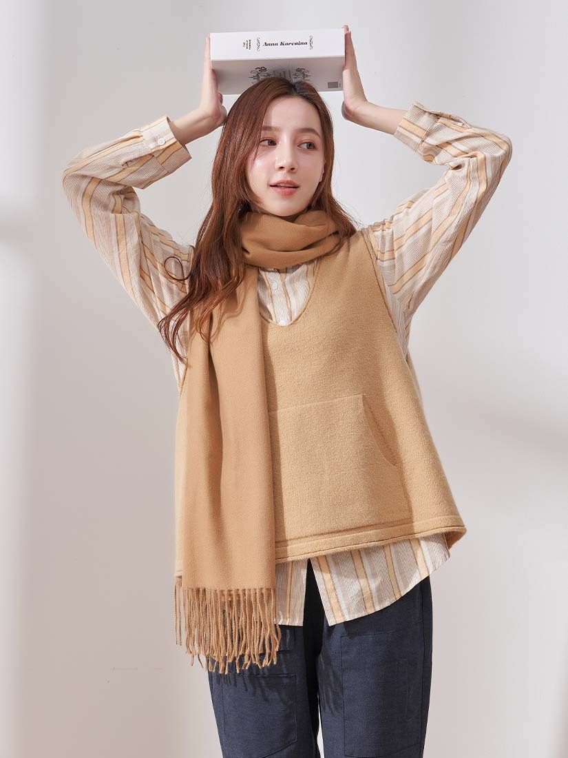 棉麻感薄棉條紋襯衫(3色)