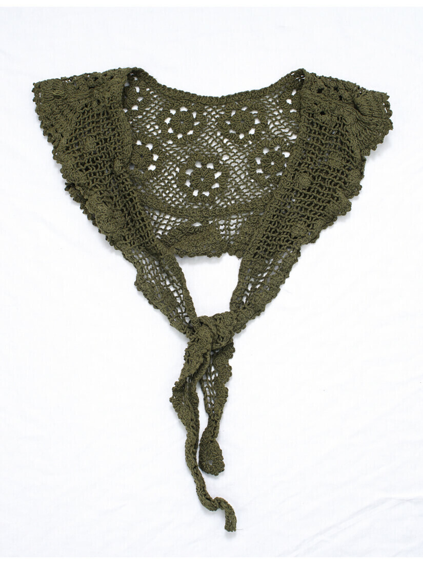 棉蕾絲花邊領片披肩(5色)