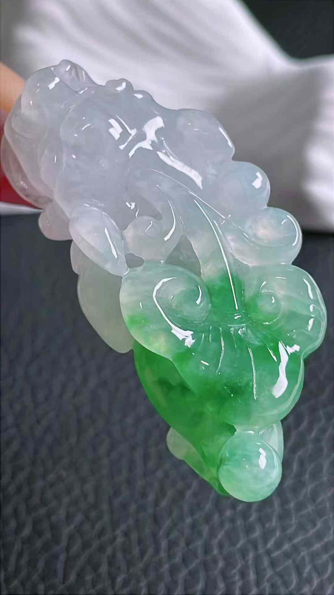 翡翠冰飄綠貔貅,天然翡翠A玉, 緬甸玉, Jade, Jadeite