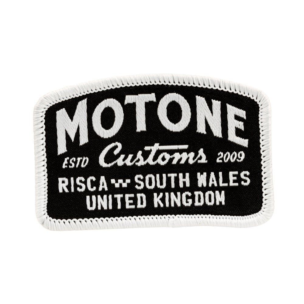 Motone MONO ARCH Black/White Logo Woven Sew-On Patch