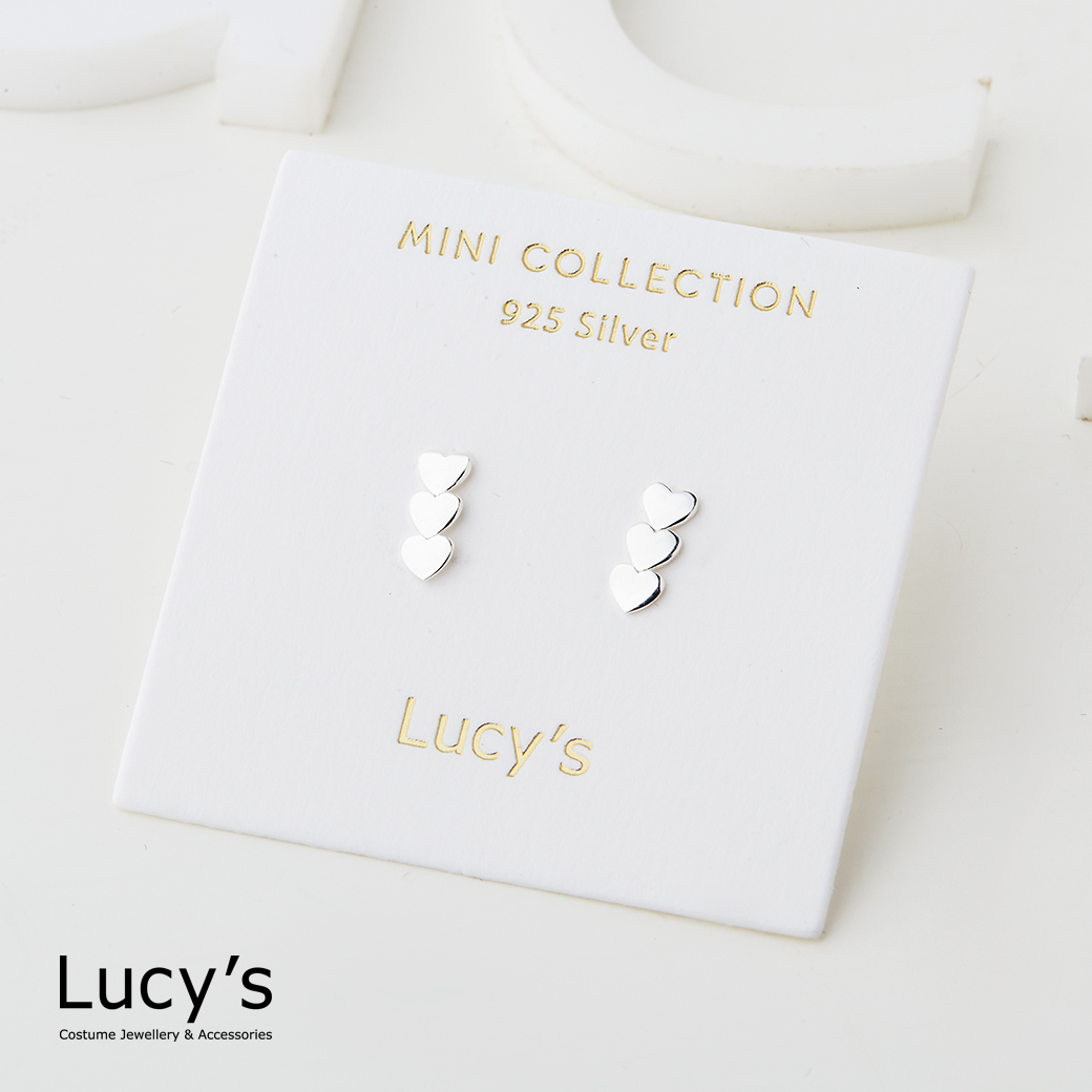 925純銀〔輕銀系列〕愛心串串 耳環 (126283)