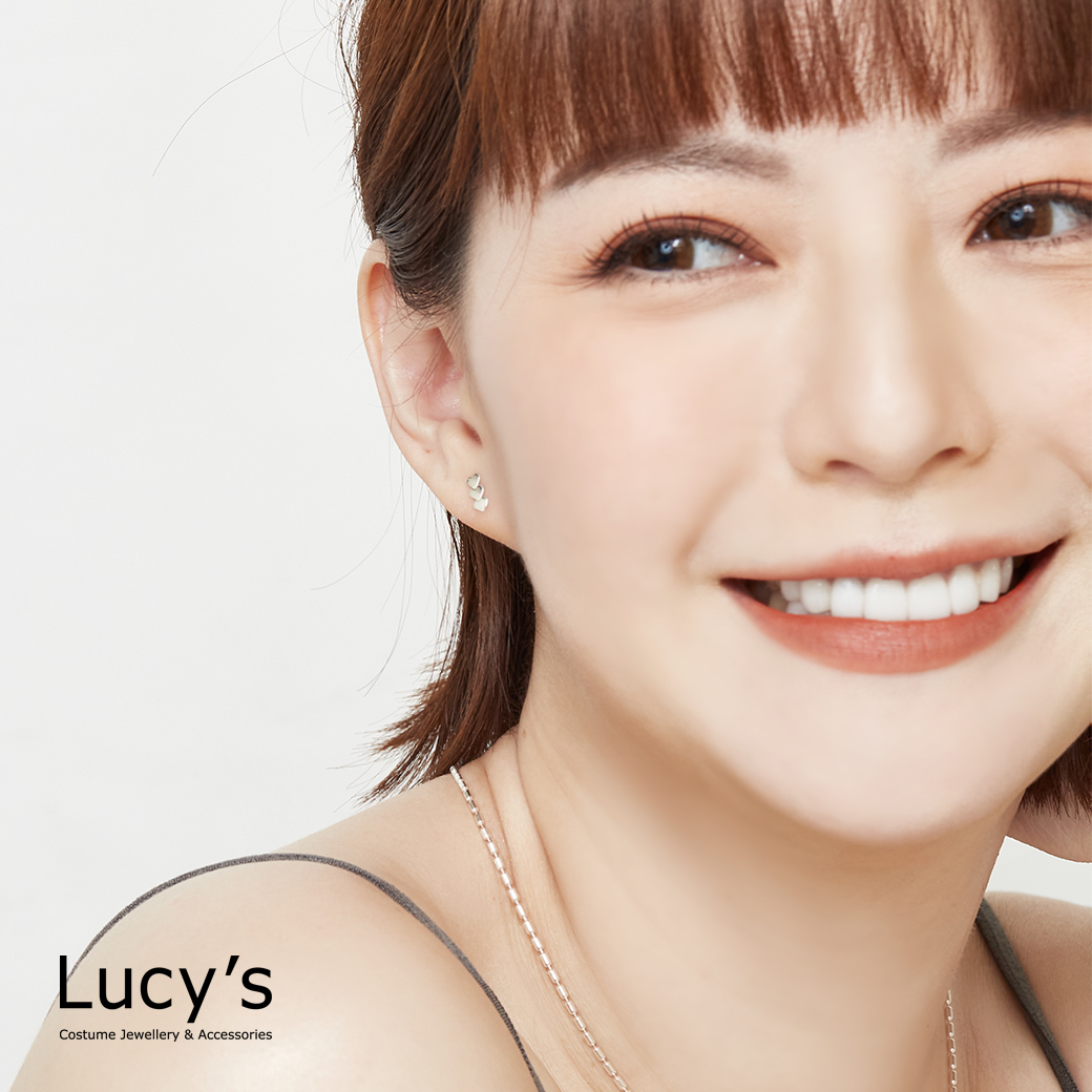 925純銀〔輕銀系列〕愛心串串 耳環 (126283)