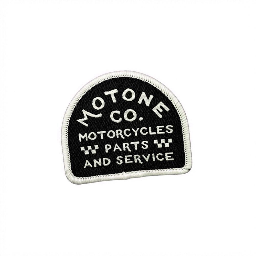 Motone HERITAGE ARCH Woven Sew-On Patch Ecru/Black