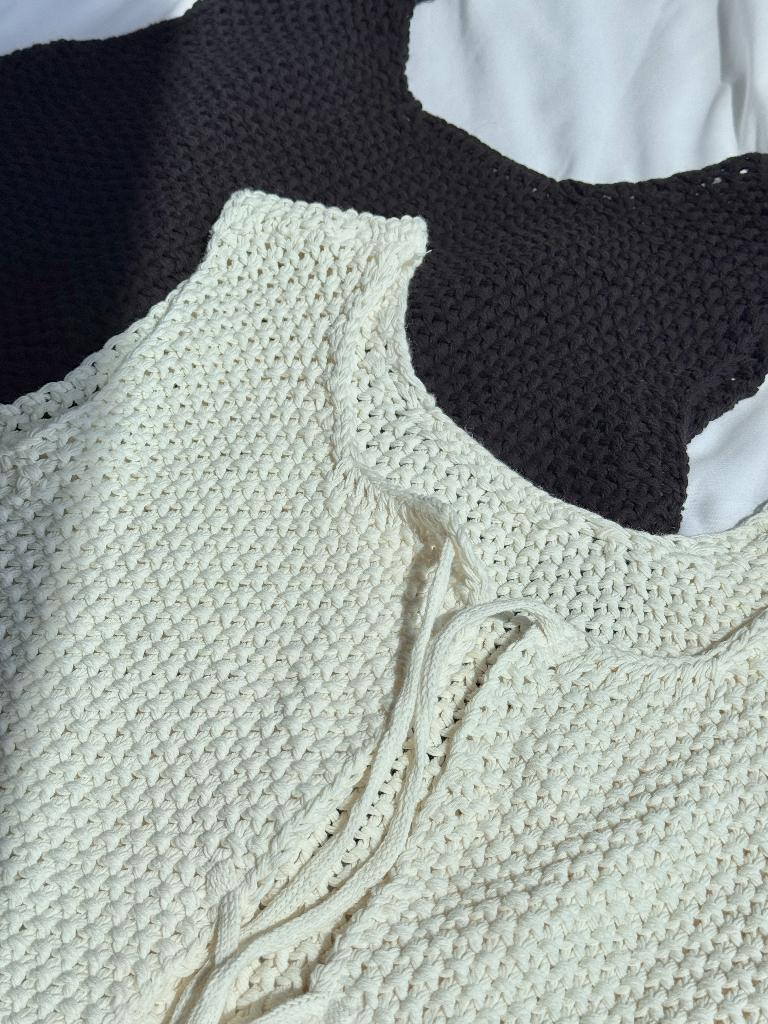 [現貨] [自留推薦] 夏日針織羊絨超柔軟繫繩質感背心