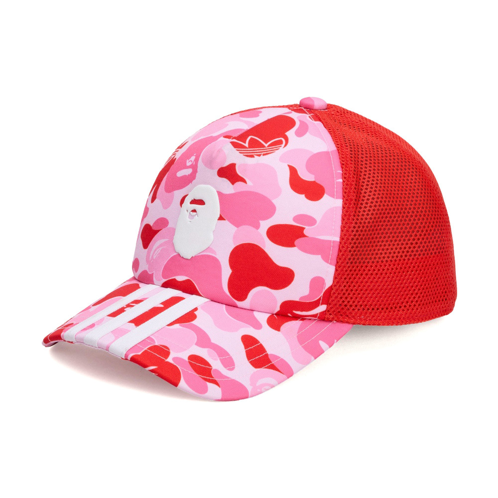 Bape x Adidas Trucker Cap Shark 粉 卡車帽 棒球帽 迷彩 按扣設計 KF4919