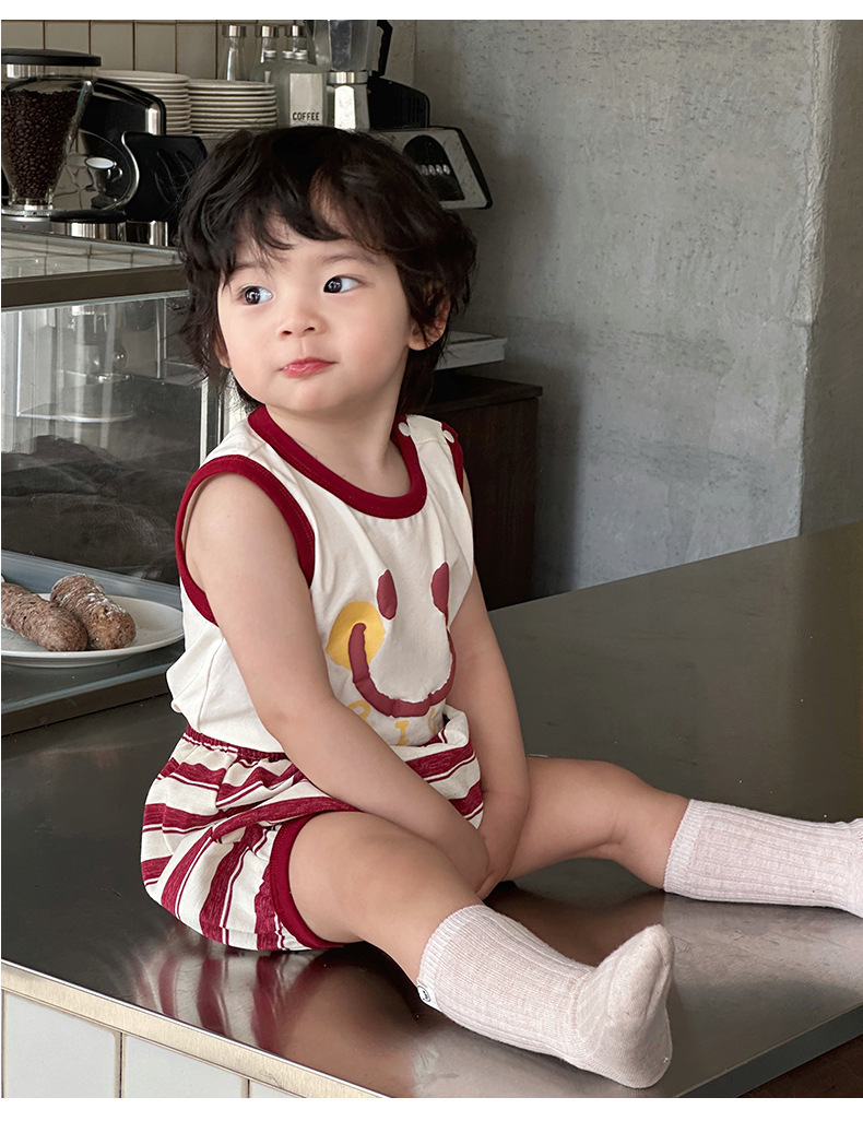 笑臉背心+條紋屁屁褲(73-100)