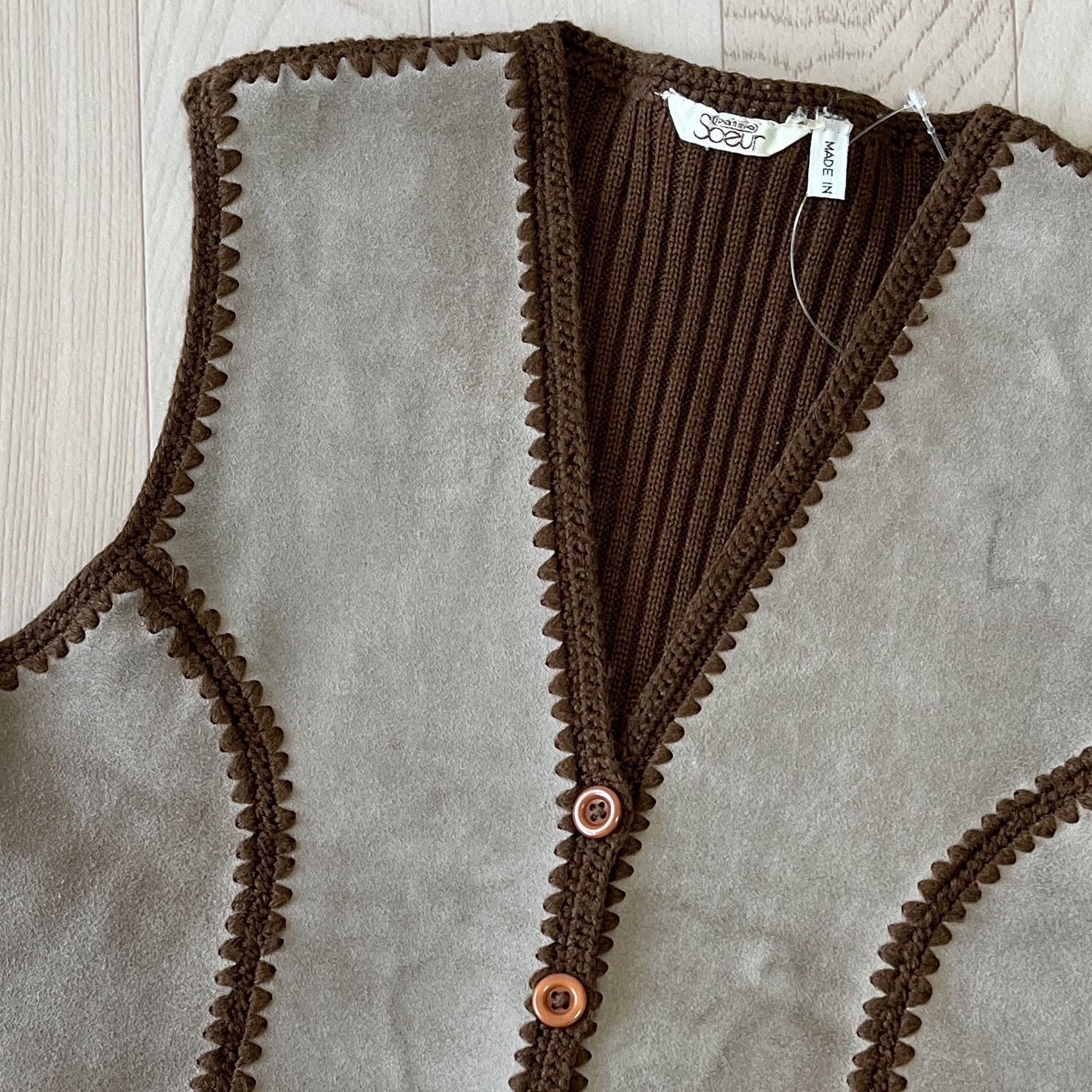 牛皮鉤織牧歌馬甲