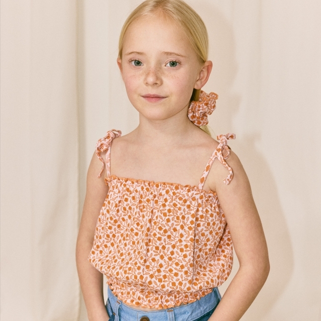 Misha & Puff 渡假風花朵圖騰綁帶上衣 Sydney Top - Aura Lisse Fields