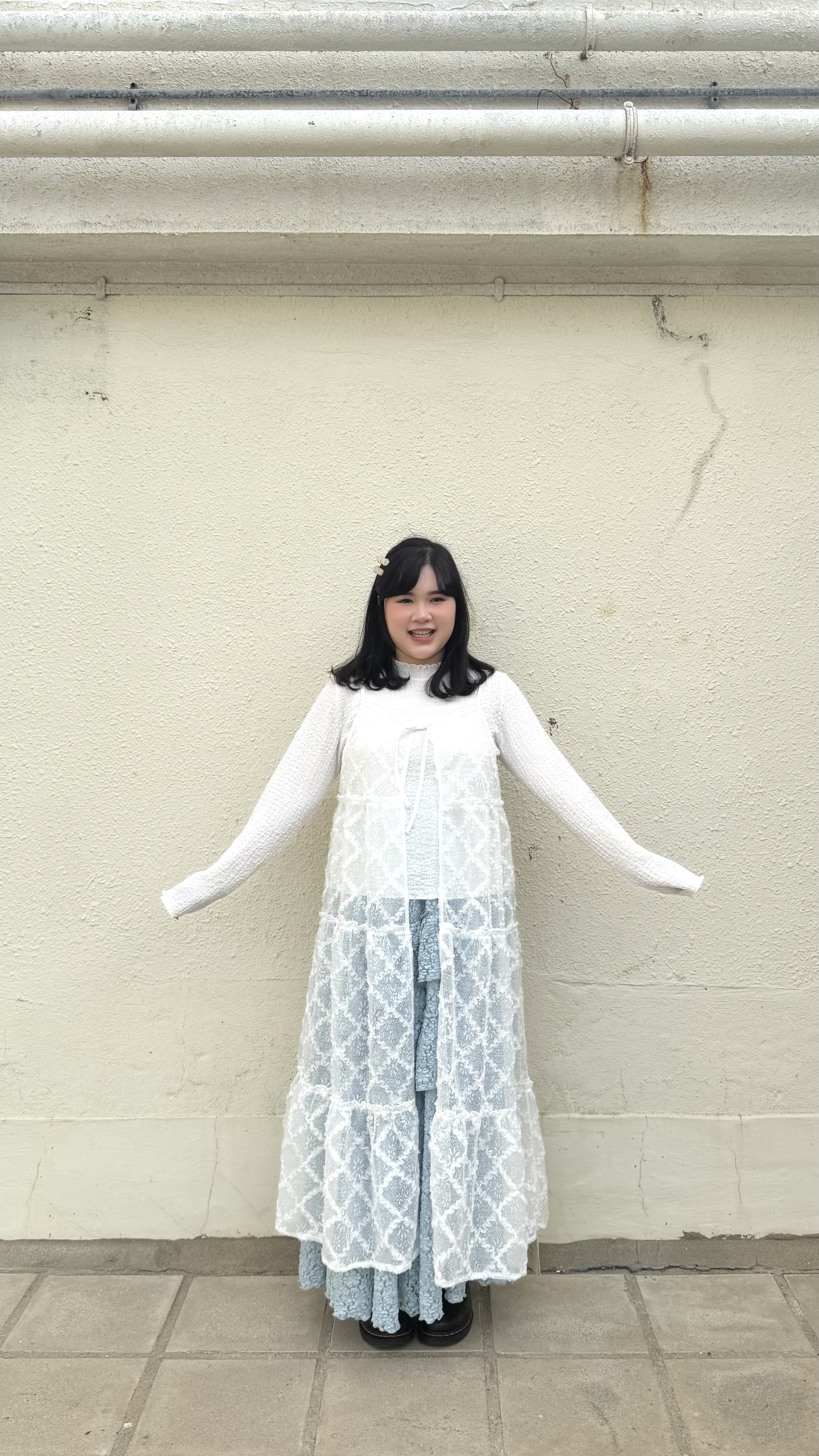 New colour ！壓花斜Ruffle半身裙