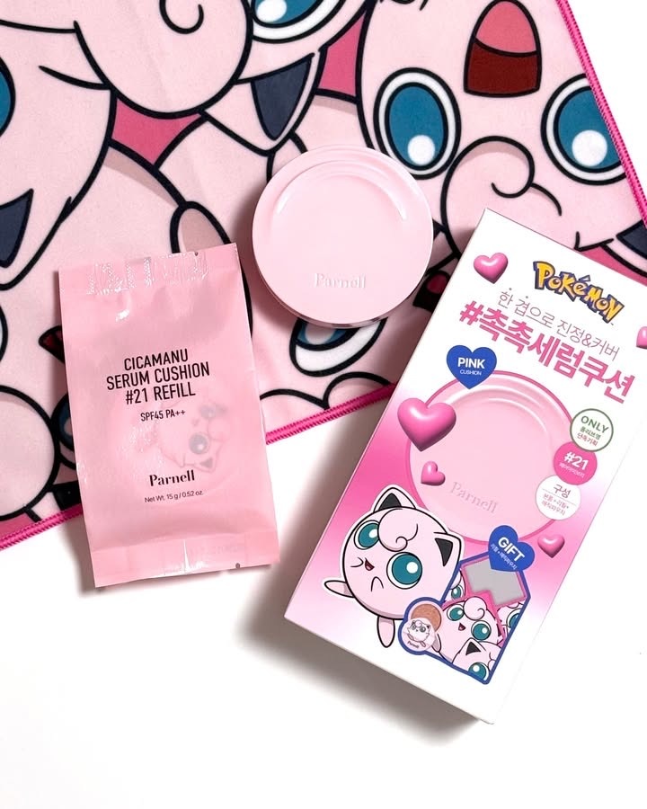 【預購】韓國 Parnell x Pokemon 寶可夢 胖丁 聯名款 積雪草 氣墊 1+1超值組