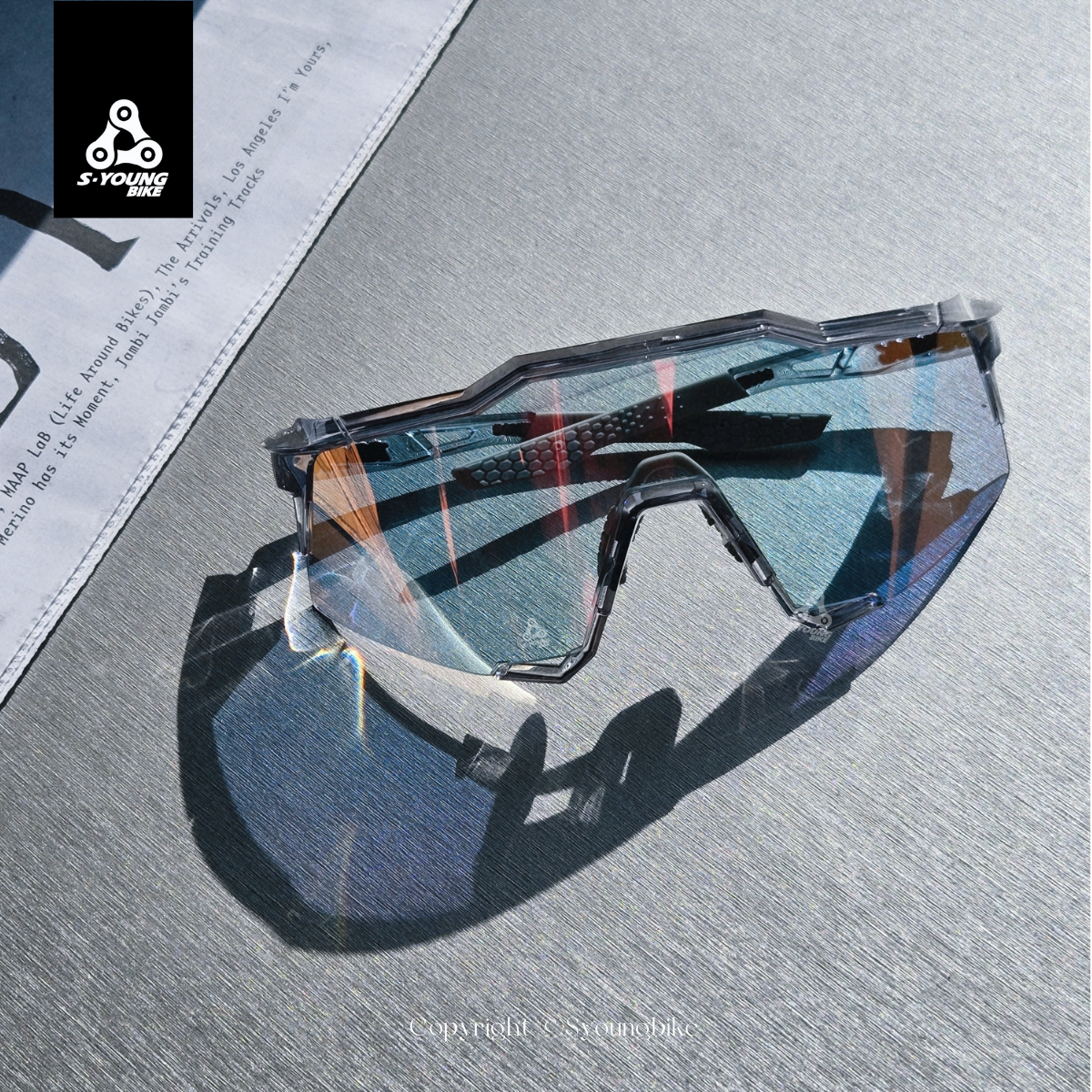 現貨【100%】Speedcraft 運動眼鏡 透灰框 / 玫瑰金變色片