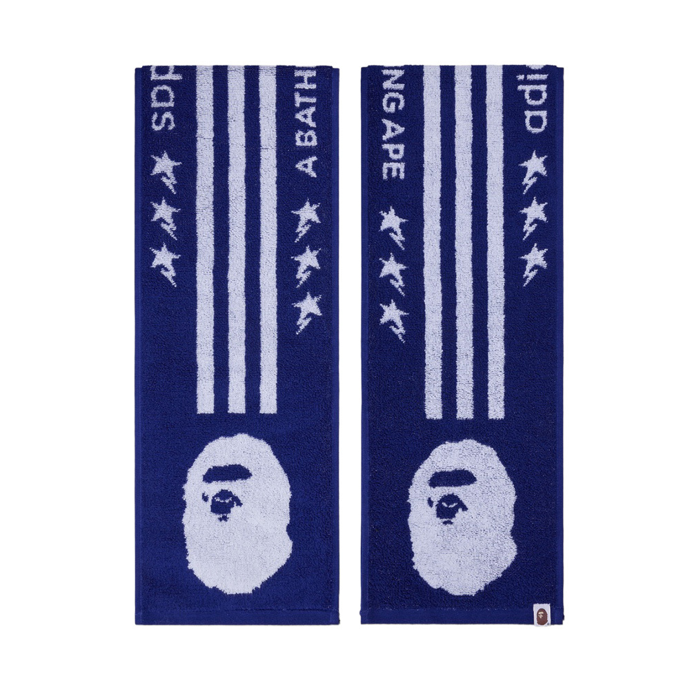 BAPE x Adidas Football Towel 雙面運動毛巾 純棉 毛巾 藍色 KF4920-BL