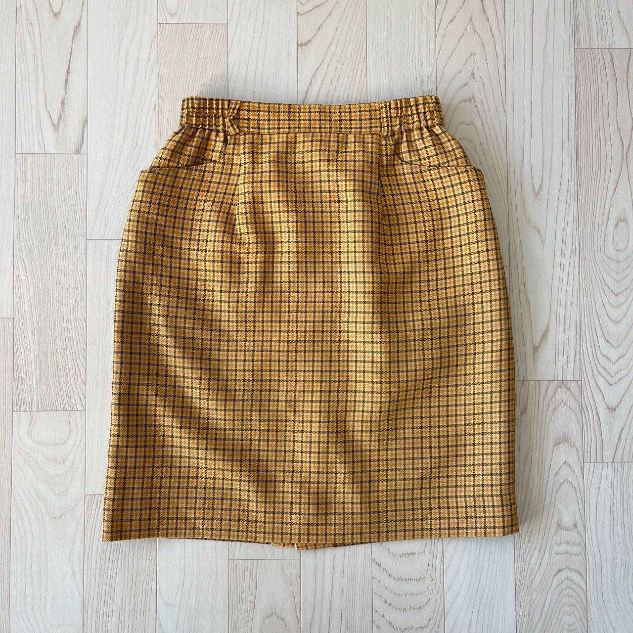 舊日陽光格紋羊毛半裙