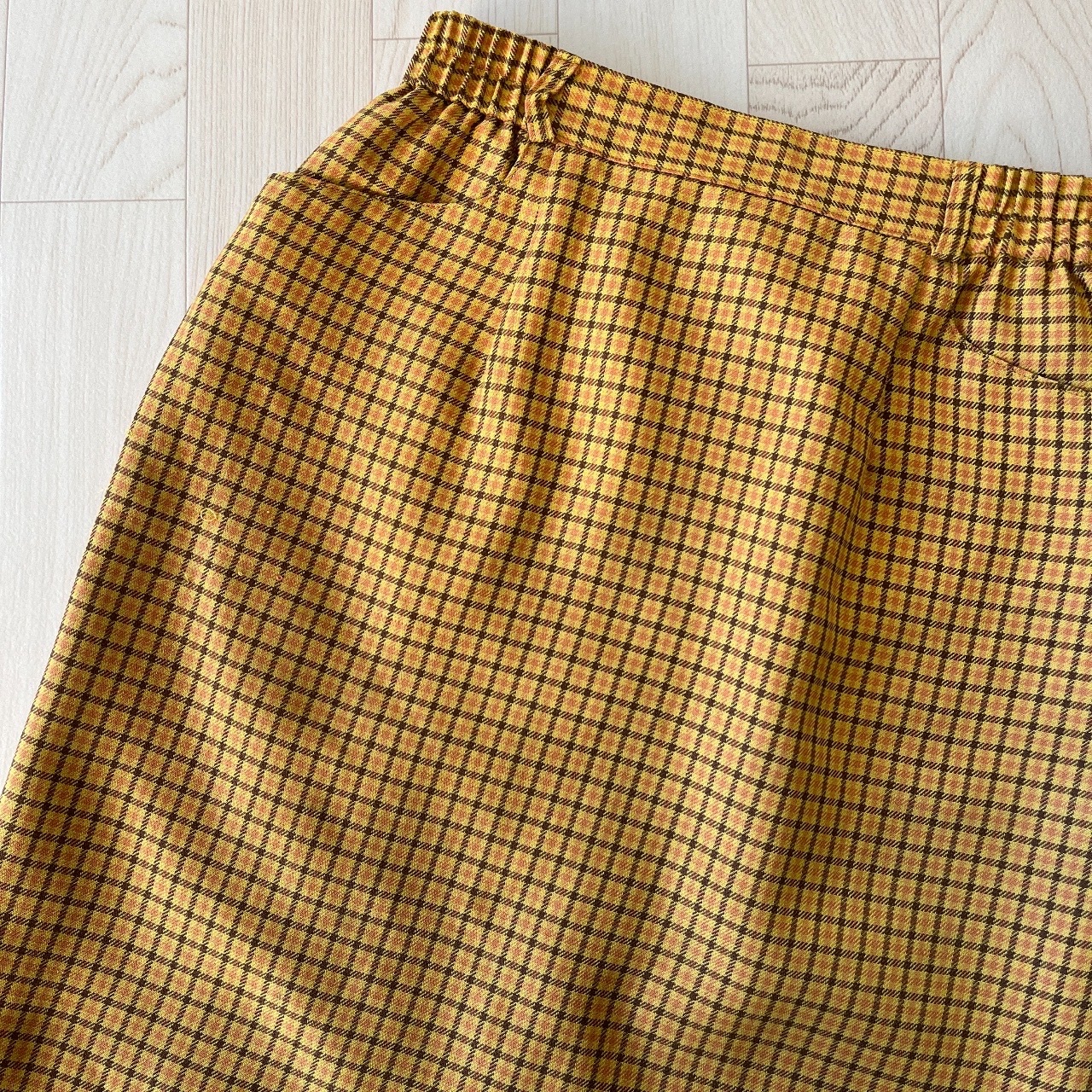 舊日陽光格紋羊毛半裙