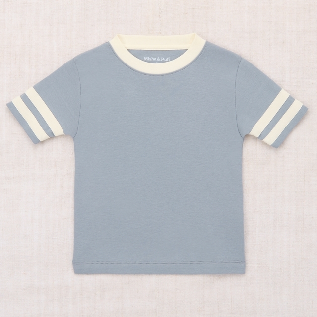 Misha & Puff 袖口條紋極簡T恤 Rec Tee - Dove