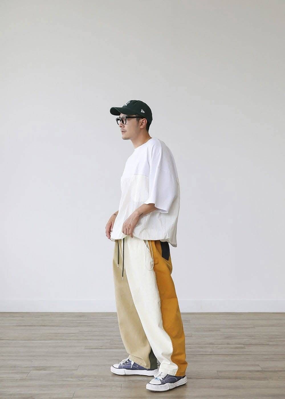 Annstudio韓國選品－四色混拼工裝褲（預購）