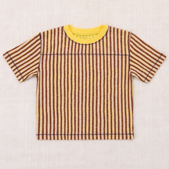 Misha & Puff 休閒條紋短袖上衣 Nino Tee  - Cola Painterly Stripe