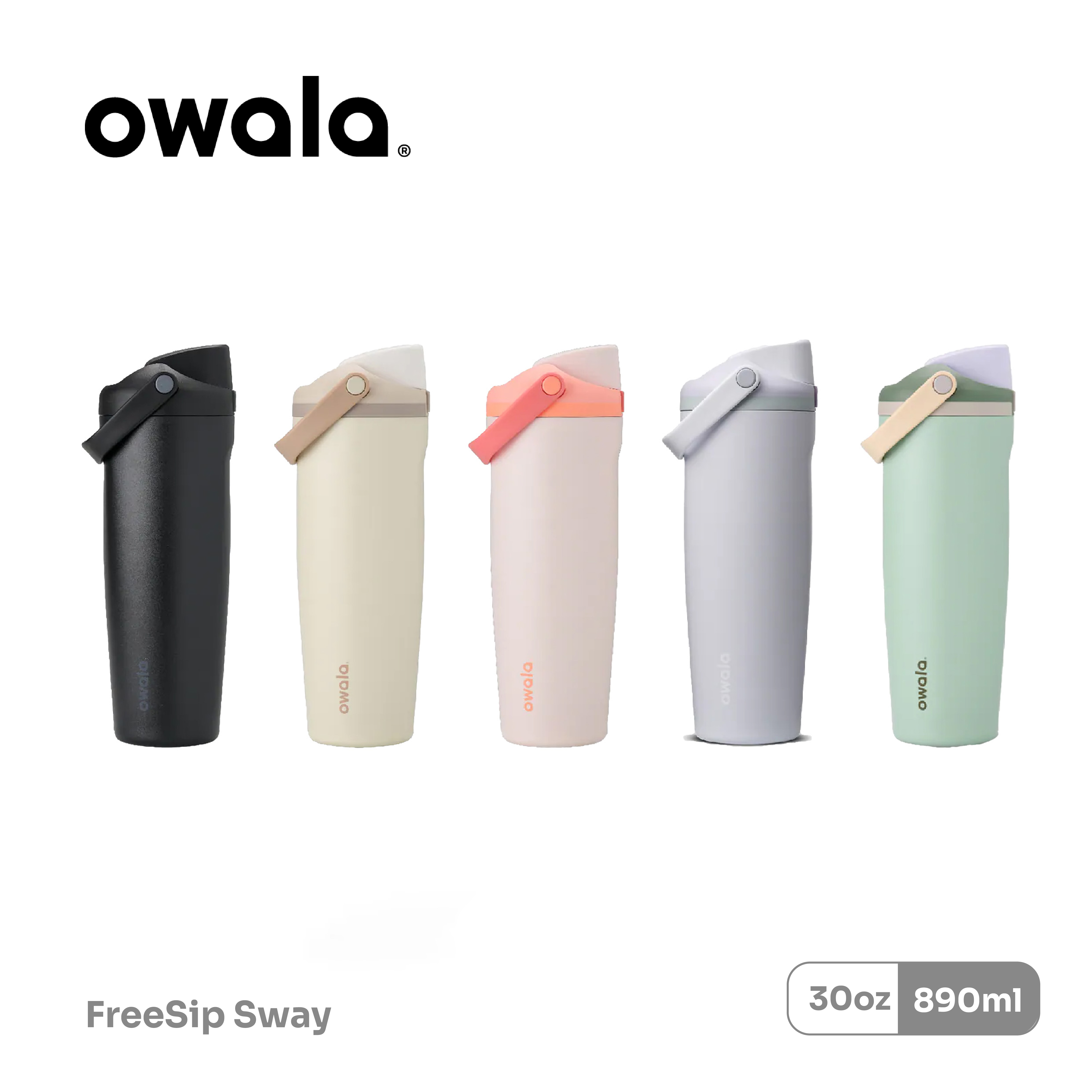 Owala® FreeSip Sway 890ml / 30oz 不鏽鋼 雙飲口吸管手提水壺