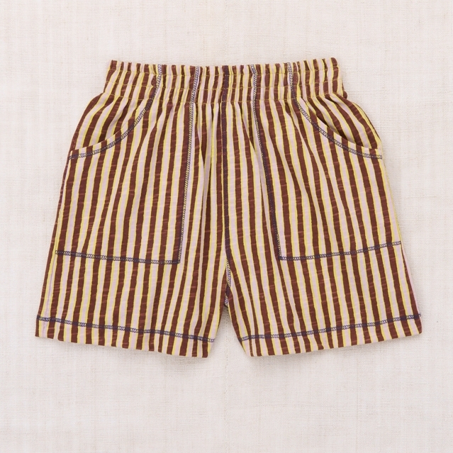 Misha & Puff 休閒條紋短褲 Rally Short  - Cola Painterly Stripe