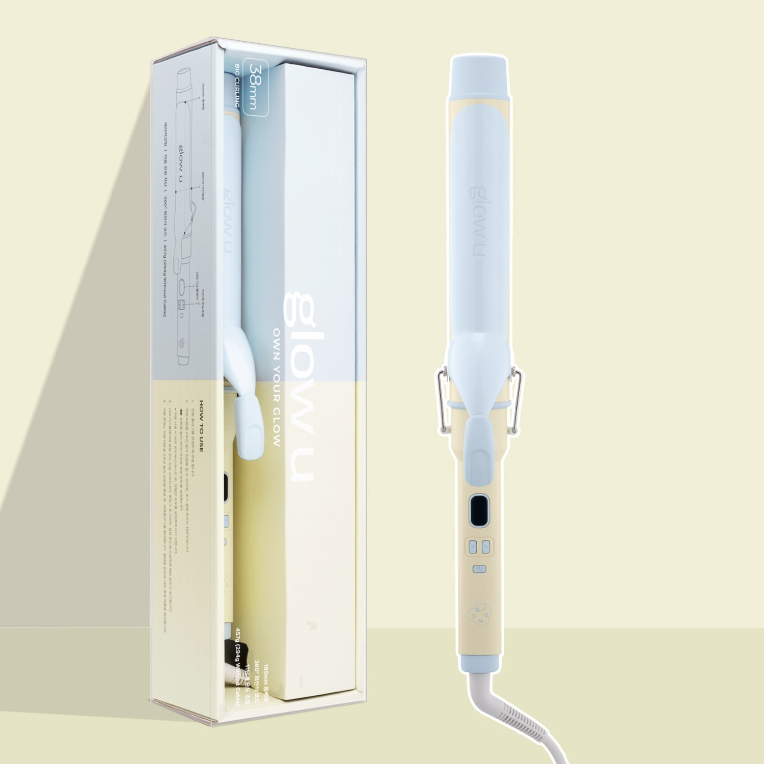 [01/02 - 31/03] glow u Extra-Long Barrel Curling Iron 38mm - MARSHMALLOW